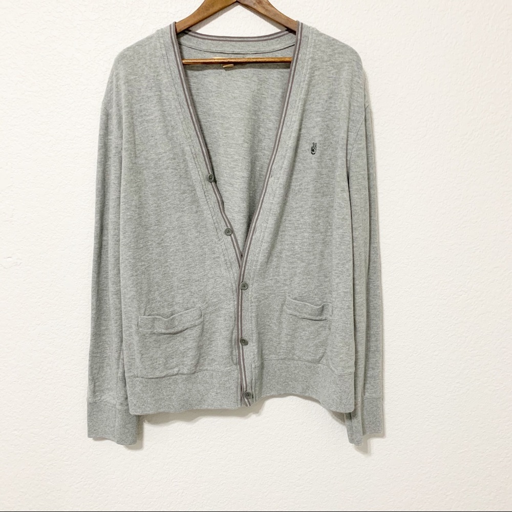 John Varvatos Gray Button Cardigan